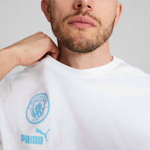 Playera deportiva para hombre ftblCulture Manchester City F.C., Puma White-Team Light Blue