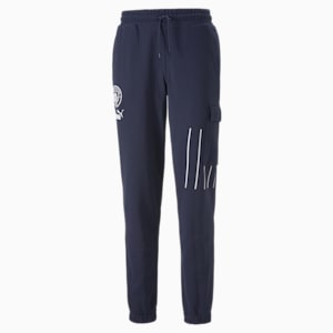 Manchester City F.C. ftblCulture Men's Regular Fit Sweatpants, Peacoat-Puma White, extralarge-IND