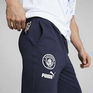 Manchester City F.C. ftblCulture Men's Regular Fit Sweatpants, Peacoat-Puma White, extralarge-IND