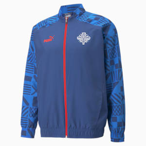 Iceland Football Prematch Jacket Men, Electric Blue Lemonade-Puma Red