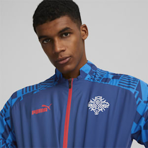 Iceland Football Prematch Jacket Men, Electric Blue Lemonade-Puma Red