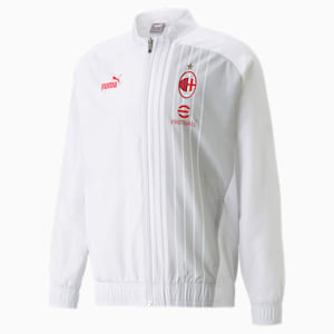 A.C. Milan Prematch Men's Jacket, PUMA White-Tango Red