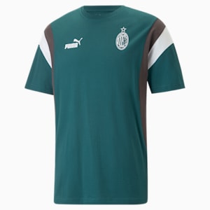 A.C Milan Ftbl Archive Men's Relaxed Fit T-Shirt, Varsity Green-Flat Dark Gray, extralarge-IND