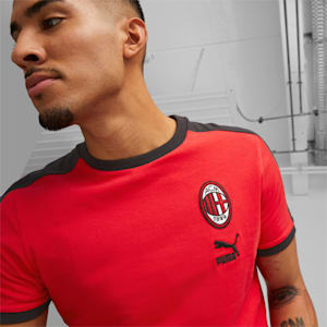 メンズ ACミラン ACM フットボールヘリテージ 半袖 Tシャツ, Tango Red -PUMA Black