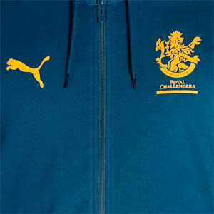 Royal Challengers Bangalore Graphic Men's Full-Zip Hoodie, Intense Blue-Mineral Yellow, extralarge-IND