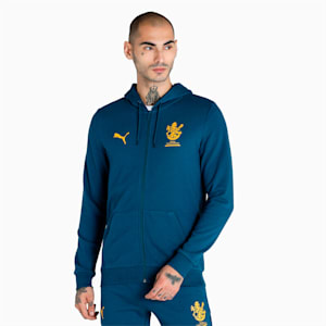 Royal Challengers Bangalore Graphic Men's Full-Zip Hoodie, Intense Blue-Mineral Yellow, extralarge-IND