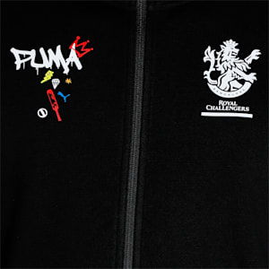 Royal Challengers Bangalore Graphic Men's Full-Zip Sweat Shirt, Puma Black-High Risk Red