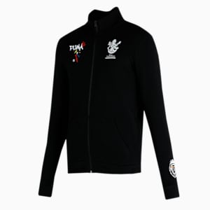 Royal Challengers Bangalore Graphic Men's Full-Zip Sweat Shirt, Puma Black-High Risk Red