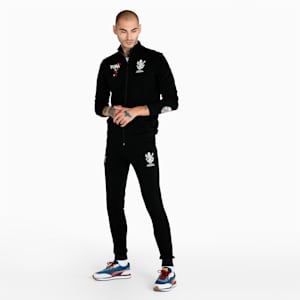 Royal Challengers Bangalore Graphic Men's Full-Zip Sweat Shirt, Puma Black-High Risk Red