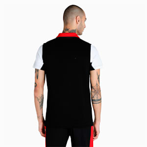 Royal Challengers Bangalore Colourblocked Men's Polo, Puma Black-High Risk Red, extralarge-IND