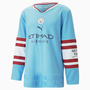 Manchester City F.C. Oversized Winter Jersey Men, Team Light Blue-PUMA White