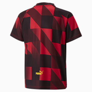 キッズ マンチェスター シティー MCFC プレマッチ 半袖 シャツ 116-152cm, Tango Red -PUMA Black