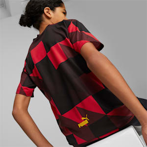 キッズ マンチェスター シティー MCFC プレマッチ 半袖 シャツ 116-152cm, Tango Red -PUMA Black