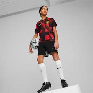 キッズ マンチェスター シティー MCFC プレマッチ 半袖 シャツ 116-152cm, Tango Red -PUMA Black