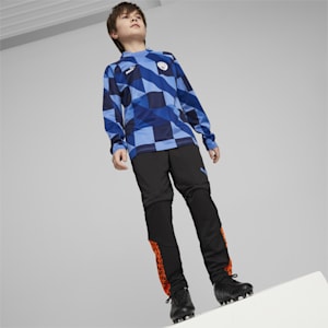 Manchester City F.C. Prematch Sweatshirt Youth, Lake Blue-PUMA Navy