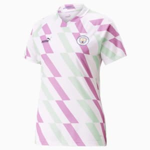 Manchester City Prematch Jersey Women, PUMA White-Mist Green-Mauve Pop