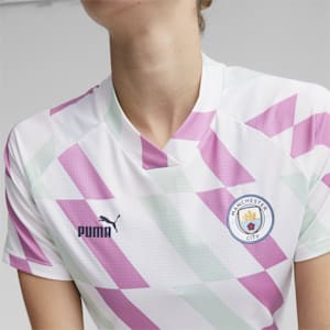 Manchester City Prematch Jersey Women, PUMA White-Mist Green-Mauve Pop