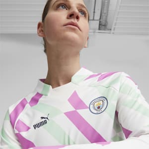 Manchester City Prematch Sweatshirt Women, PUMA White-Mist Green-Mauve Pop