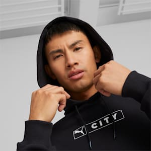 メンズ マンチェスター シティー MCFC フットボールレガシー フーディー, PUMA Black-Team Light Blue