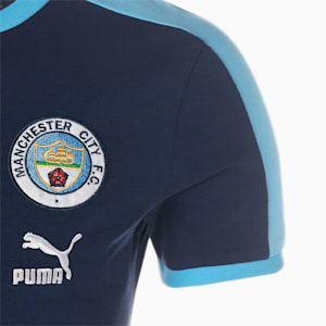メンズ マンチェスター シティー MCFC フットボールヘリテージ 半袖 Tシャツ, PUMA Navy-Team Light Blue