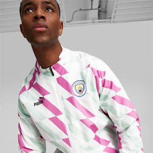 Manchester City Prematch Jacket Men, PUMA White-Mist Green-Mauve Pop