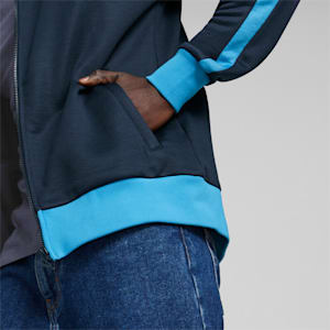 Olympique de Marseille ftblHeritage T7 Track Jacket Men, Parisian Night-Bleu Azur-French Night - Bleu Azur