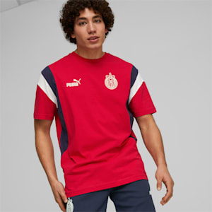 C.D. Guadalajara ftblArchive Tee Men, Tango Red -PUMA Navy