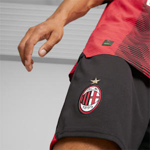 AC Milan Men's Soccer Shorts, PUMA Black-For All Time Red, extralarge