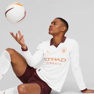 Manchester City Football 23/24 Long Sleeve Away Jersey, PUMA White-Aubergine, extralarge-GBR
