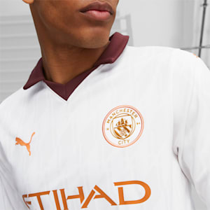 Manchester City Football 23/24 Long Sleeve Away Jersey, PUMA White-Aubergine, extralarge-GBR