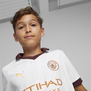 Manchester City 23/24 Away Jersey Youth, PUMA White-Aubergine, extralarge-GBR