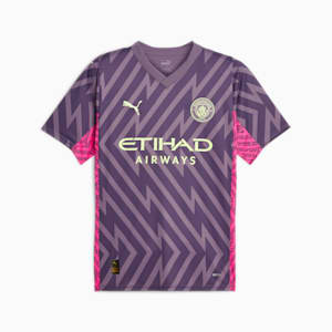 Manchester City Men's Goalkeeper Short Sleeve Jersey, Purple Charcoal-Ravish