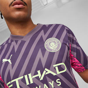 Manchester City Men's Goalkeeper Short Sleeve Jersey, Purple Charcoal-Ravish