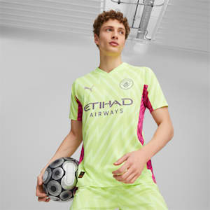 Manchester City Men's Goalkeeper Short Sleeve Jersey, Fast Yellow-Ravish
