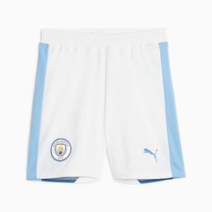 Manchester City Youth Football Shorts, PUMA White-Team Light Blue