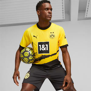 Borussia Dortmund 23/24 Men's Football Home Jersey, Cyber Yellow-PUMA Black, extralarge-IND