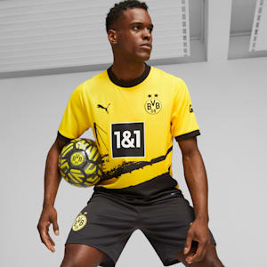 Borussia Dortmund 23/24 Men's Home Replica Jersey, Cyber Yellow-PUMA Black, extralarge