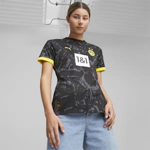 Borussia Dortmund 23/24 Away Women's Jersey T-shirt, PUMA Black-Cyber Yellow, extralarge-IND