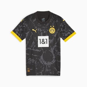 Borussia Dortmund 23/24 Youth Football Away Jersey, PUMA Black-Cyber Yellow, extralarge-IND