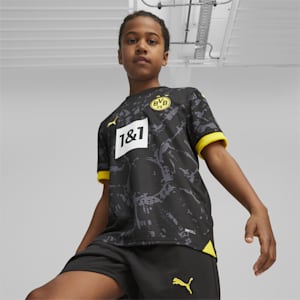 Borussia Dortmund 23/24 Away Big Kids' Jersey, PUMA Black-Cyber Yellow, extralarge