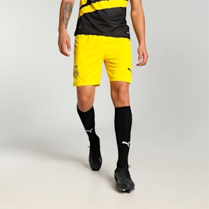 Borussia Dortmund Men's Football Shorts, Cyber Yellow-PUMA Black, extralarge-IND