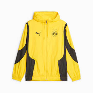 Borussia Dortmund Men's Prematch Soccer Jacket, Cyber Yellow-PUMA Black, extralarge