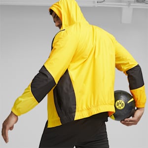 Borussia Dortmund Men's Prematch Soccer Jacket, Cyber Yellow-PUMA Black, extralarge