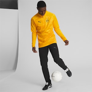 Borussia Dortmund Men's Soccer Training Fleece, Cyber Yellow-PUMA Black, extralarge
