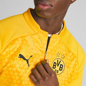 Borussia Dortmund Men's Soccer Training Fleece, Cyber Yellow-PUMA Black, extralarge