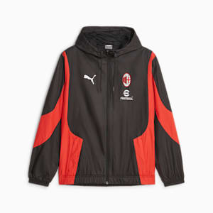 AC Milan Men's Prematch Jacket, PUMA Black-For All Time Red
