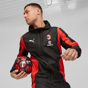 AC Milan Men's Prematch Football Jacket, PUMA Black-For All Time Red, extralarge-IND