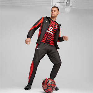AC Milan Men's Prematch Jacket, PUMA Black-For All Time Red, extralarge