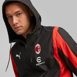 AC Milan Men's Prematch Football Jacket, PUMA Black-For All Time Red, extralarge-IND