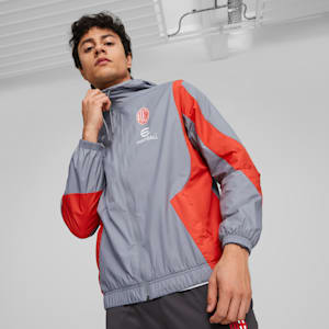 Veste d’avant-match AC Milan Homme, Gray Tile-For All Time Red, extralarge